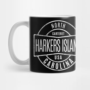 Harkers Island, NC Summertime Vintage Vacationing Badge Mug